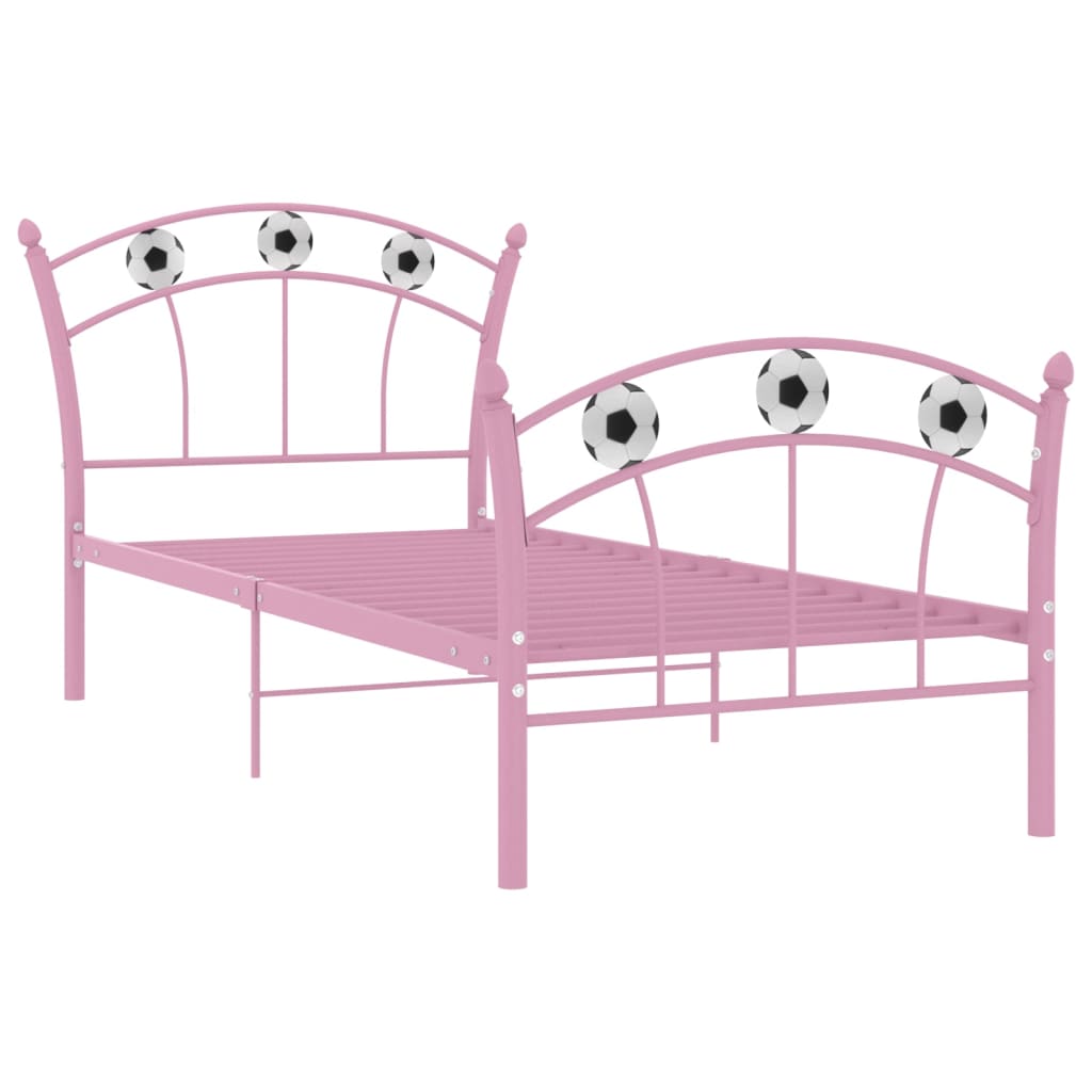 Cadre de lit sans matelas rose métal 90x200 cm - XIOS