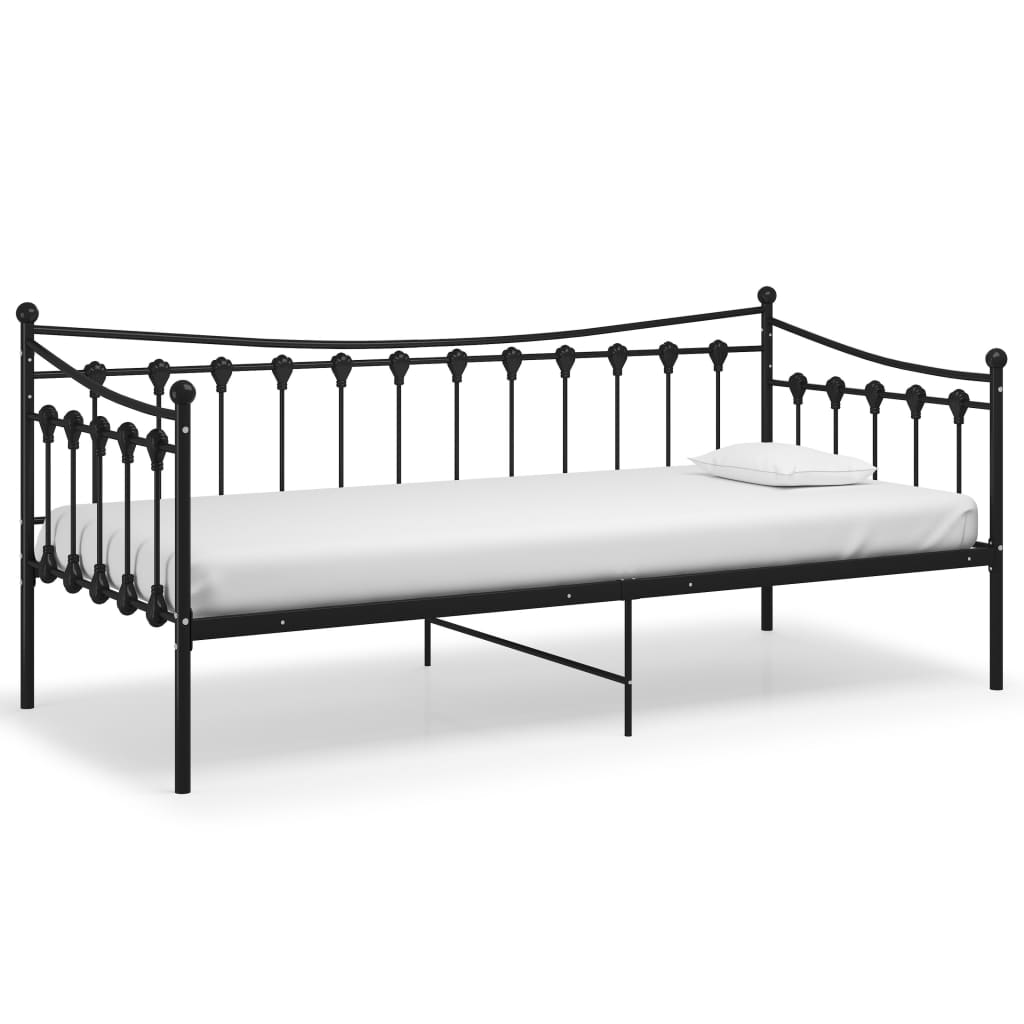 Cadre de canapé-lit sans matelas noir métal 90x200 cm - XIOS