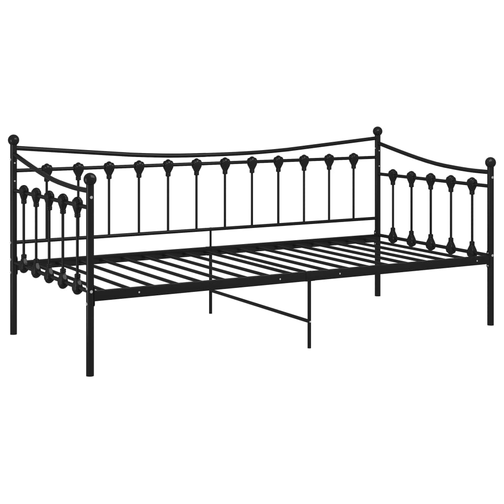 Cadre de canapé-lit sans matelas noir métal 90x200 cm - XIOS
