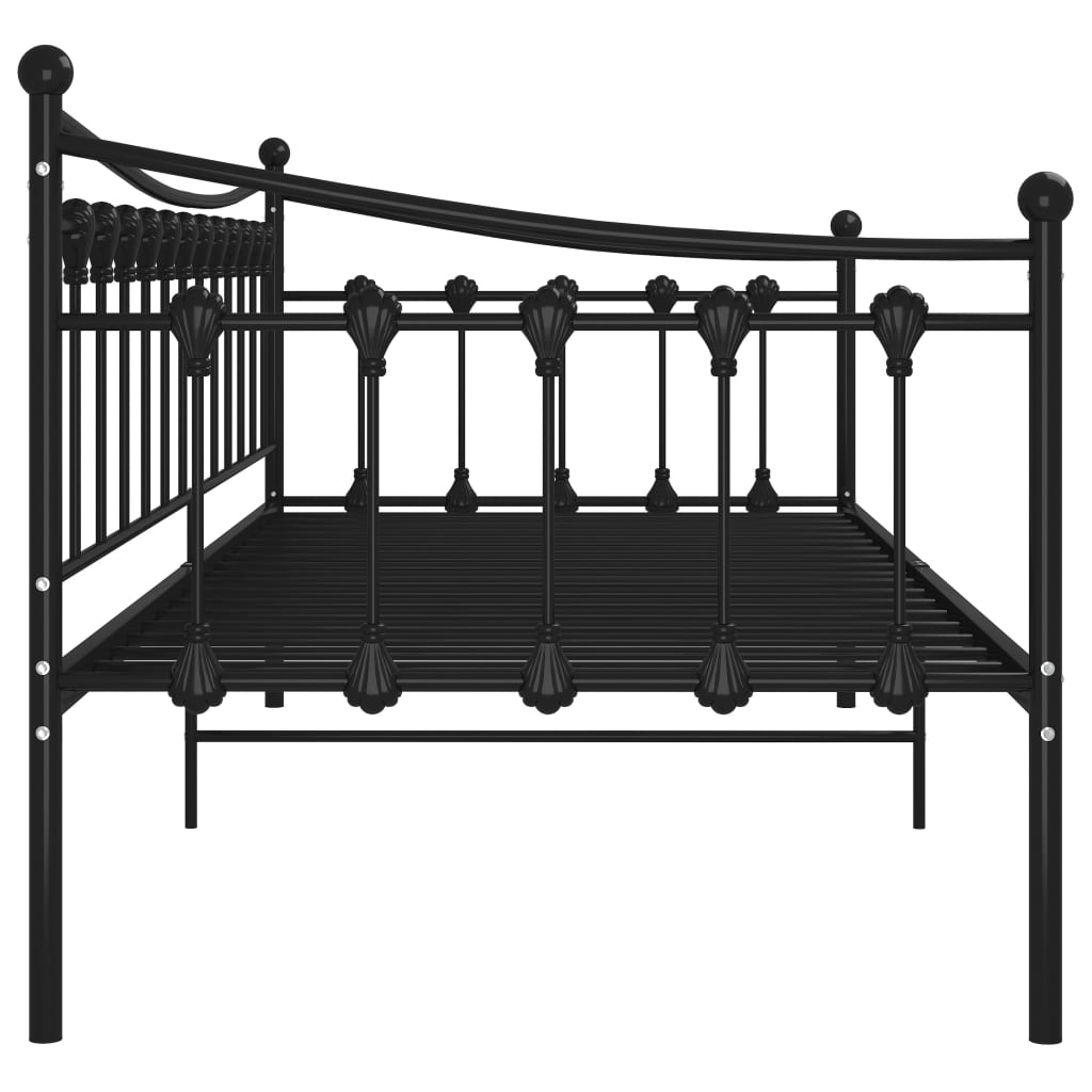 Cadre de canapé-lit sans matelas noir métal 90x200 cm - XIOS