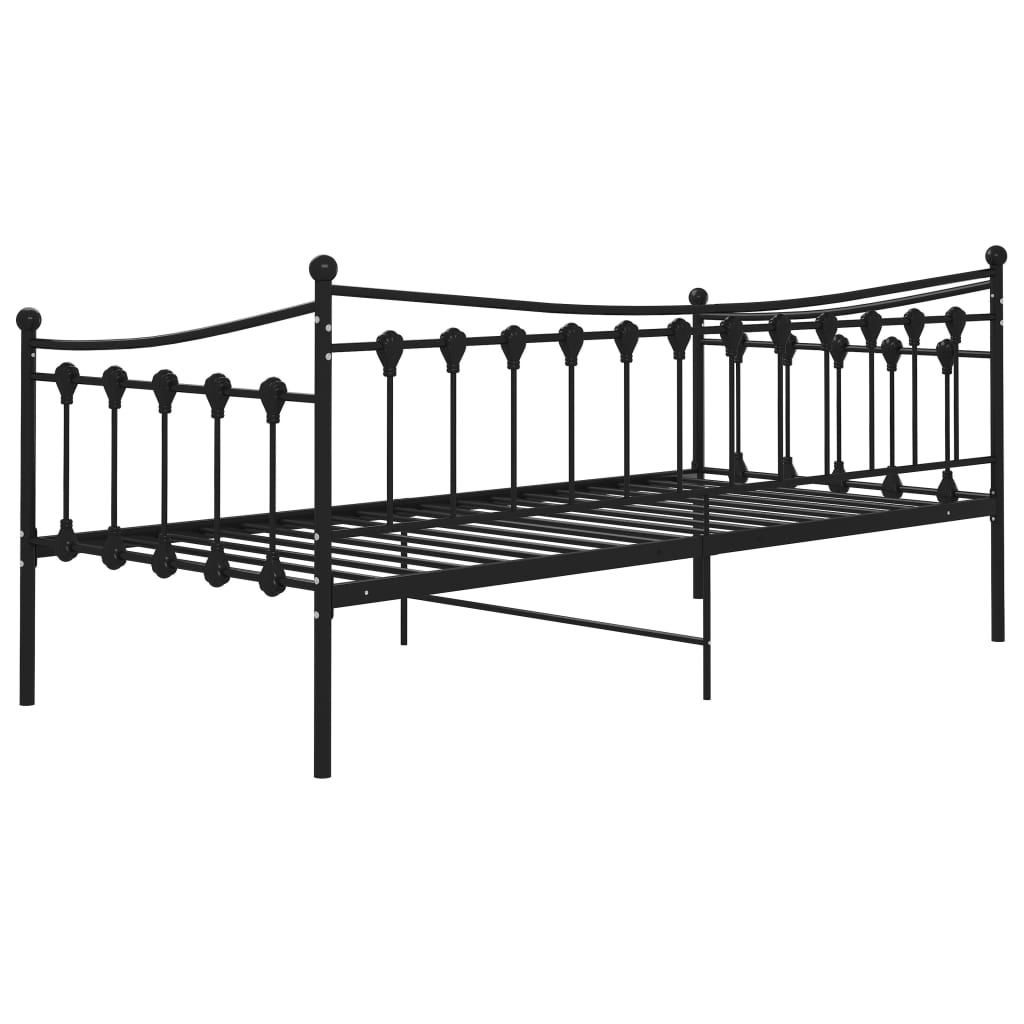 Cadre de canapé-lit sans matelas noir métal 90x200 cm - XIOS