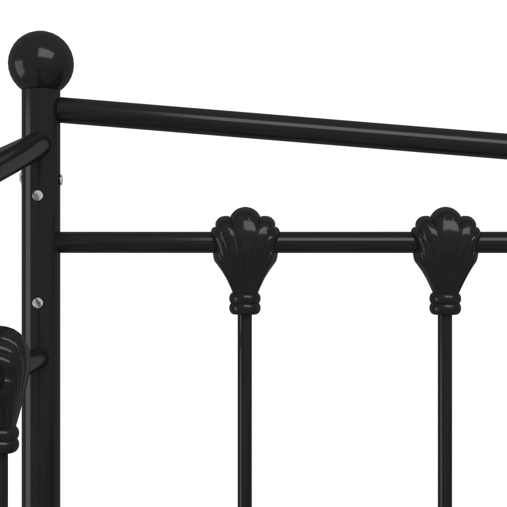 Cadre de canapé-lit sans matelas noir métal 90x200 cm - XIOS