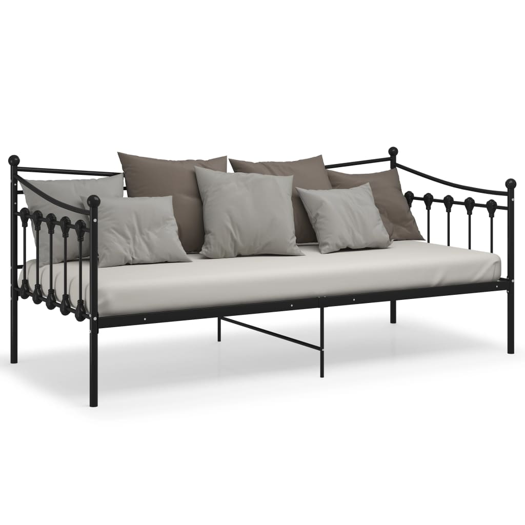 Cadre de canapé-lit sans matelas noir métal 90x200 cm - XIOS