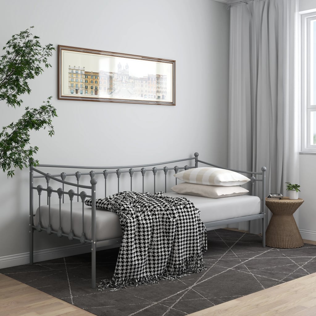 Cadre de canapé-lit sans matelas gris métal 90x200 cm - XIOS