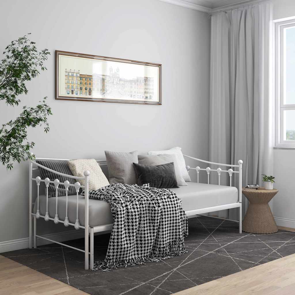 Cadre de canapé-lit extensible sans matelas blanc 90x200 cm