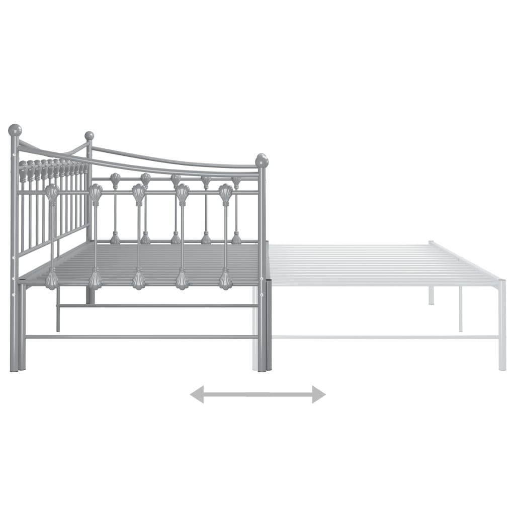 Cadre de canapé-lit extensible sans matelas gris métal 90x200cm - XIOS
