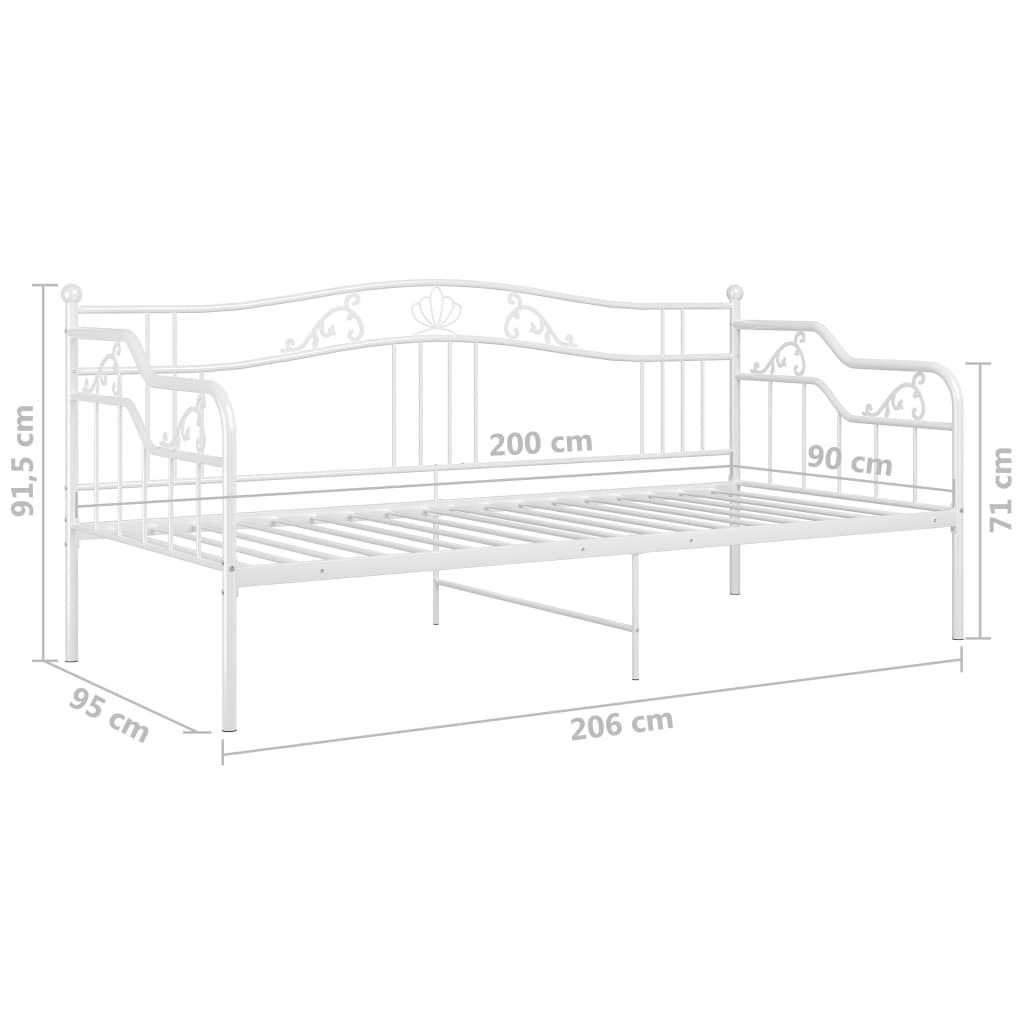 Cadre de canapé-lit sans matelas blanc métal 90x200 cm - XIOS