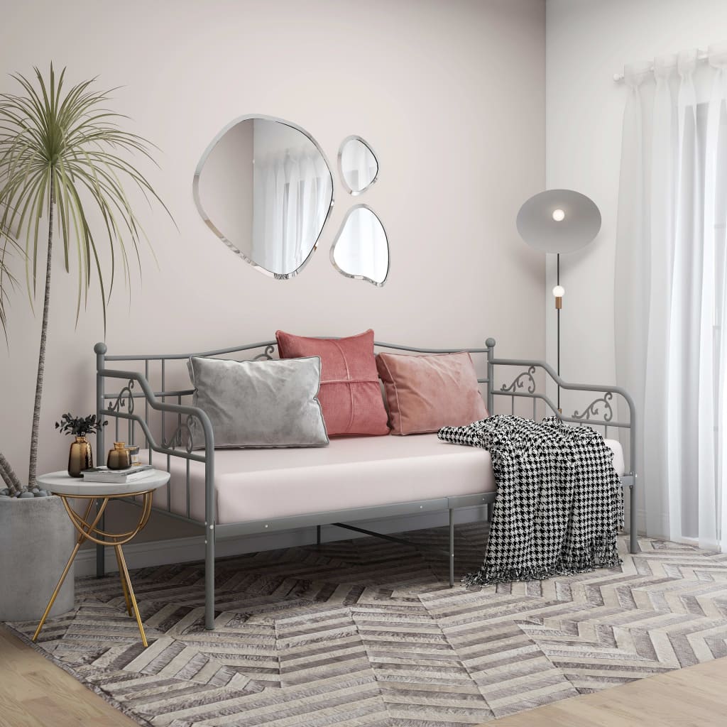 Cadre de canapé-lit sans matelas gris métal 90x200 cm - XIOS