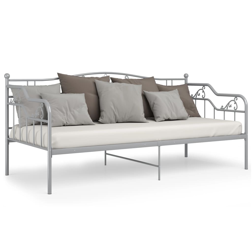 Cadre de canapé-lit sans matelas gris métal 90x200 cm - XIOS