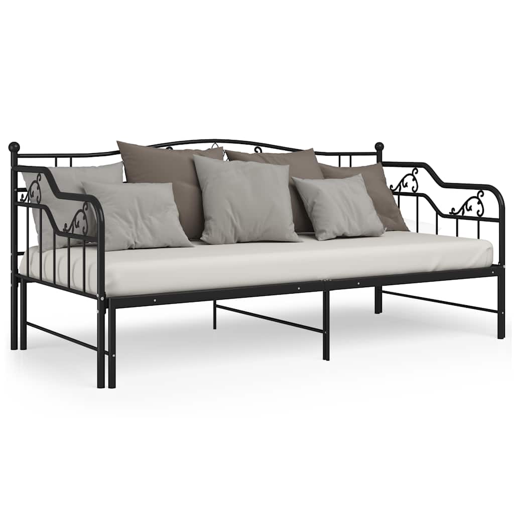 Cadre de canapé-lit extensible sans matelas Noir Métal 90x200cm - XIOS