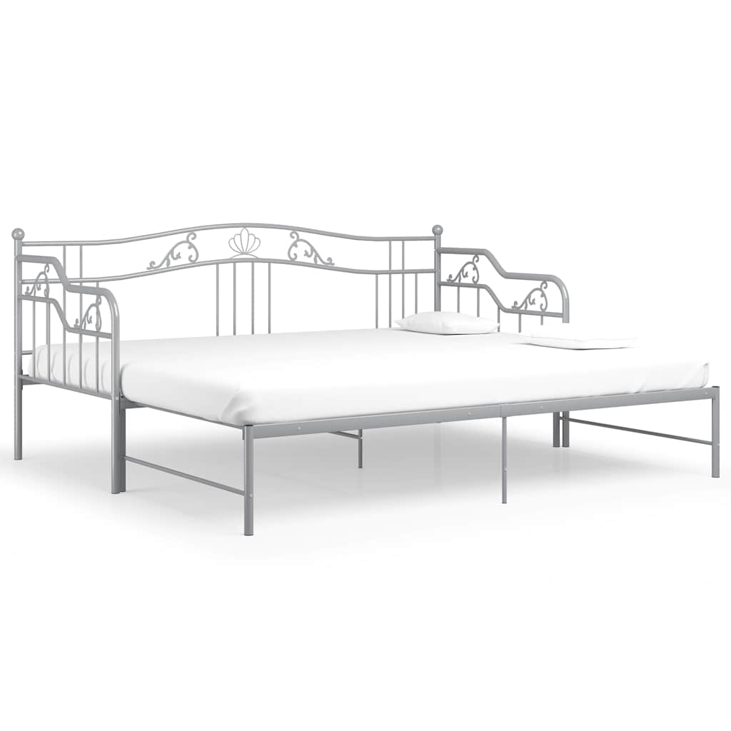 Cadre de canapé-lit extensible sans matelas gris métal 90x200cm - XIOS