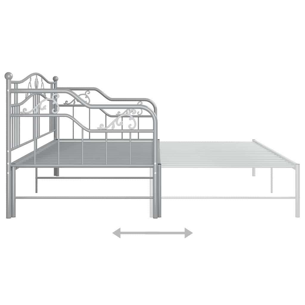 Cadre de canapé-lit extensible sans matelas gris métal 90x200cm - XIOS