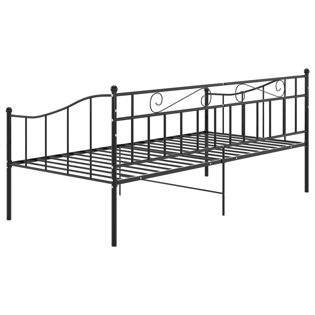 Cadre de canapé-lit sans matelas noir métal 90x200 cm - XIOS