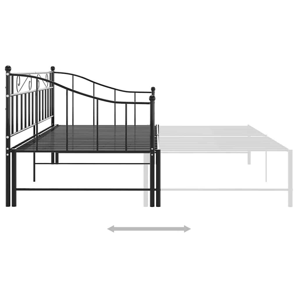 Cadre de canapé-lit extensible sans matelas Noir Métal 90x200cm - XIOS