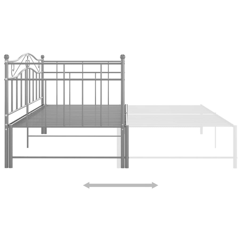 Cadre de canapé-lit extensible sans matelas gris métal 90x200cm - XIOS