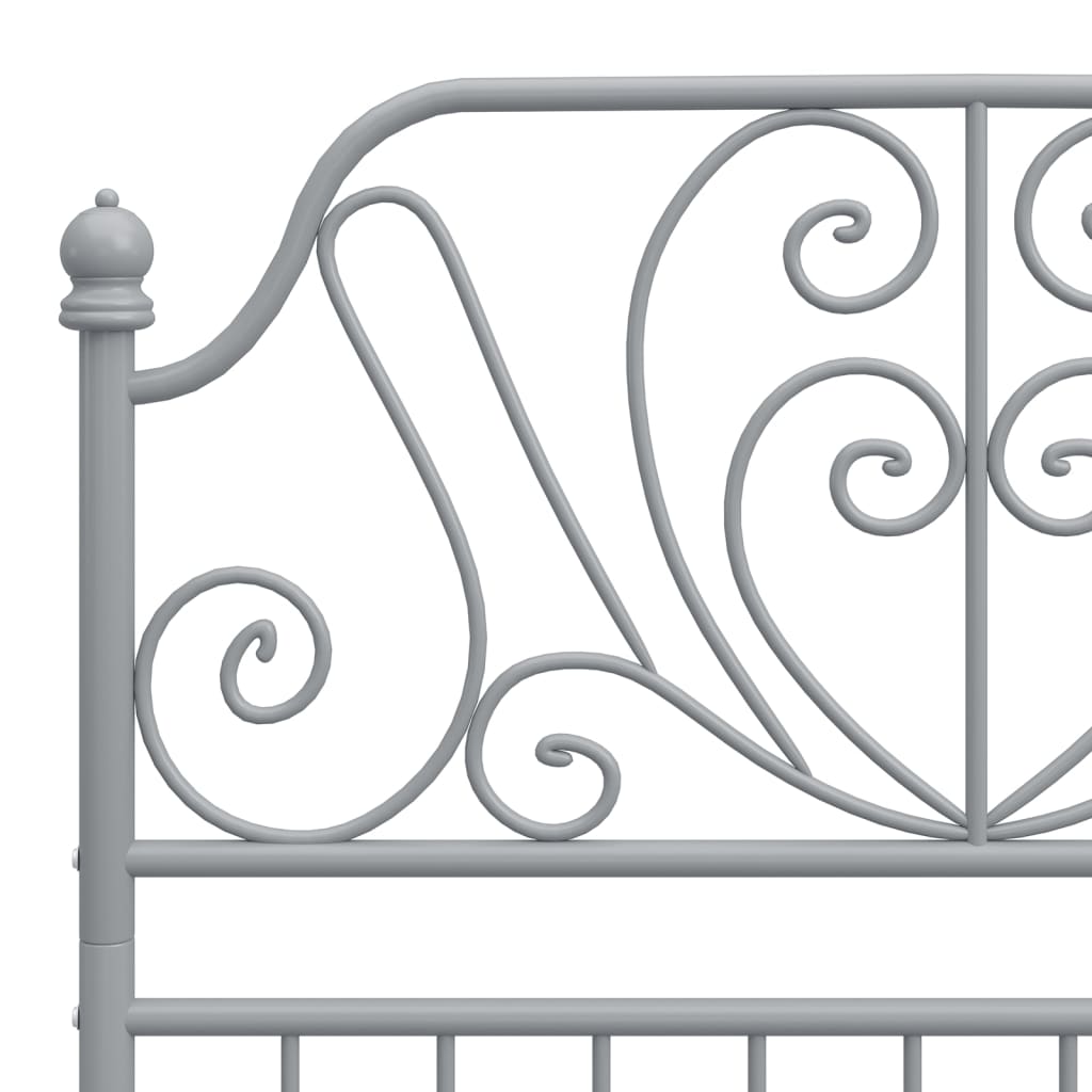 Cadre de lit sans matelas gris métal 100x200 cm - XIOS