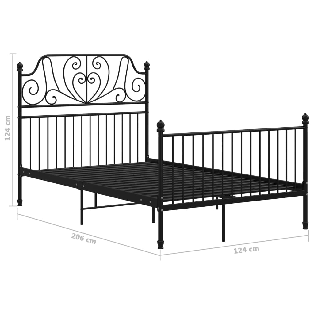 Cadre de lit sans matelas noir métal 120x200 cm - XIOS
