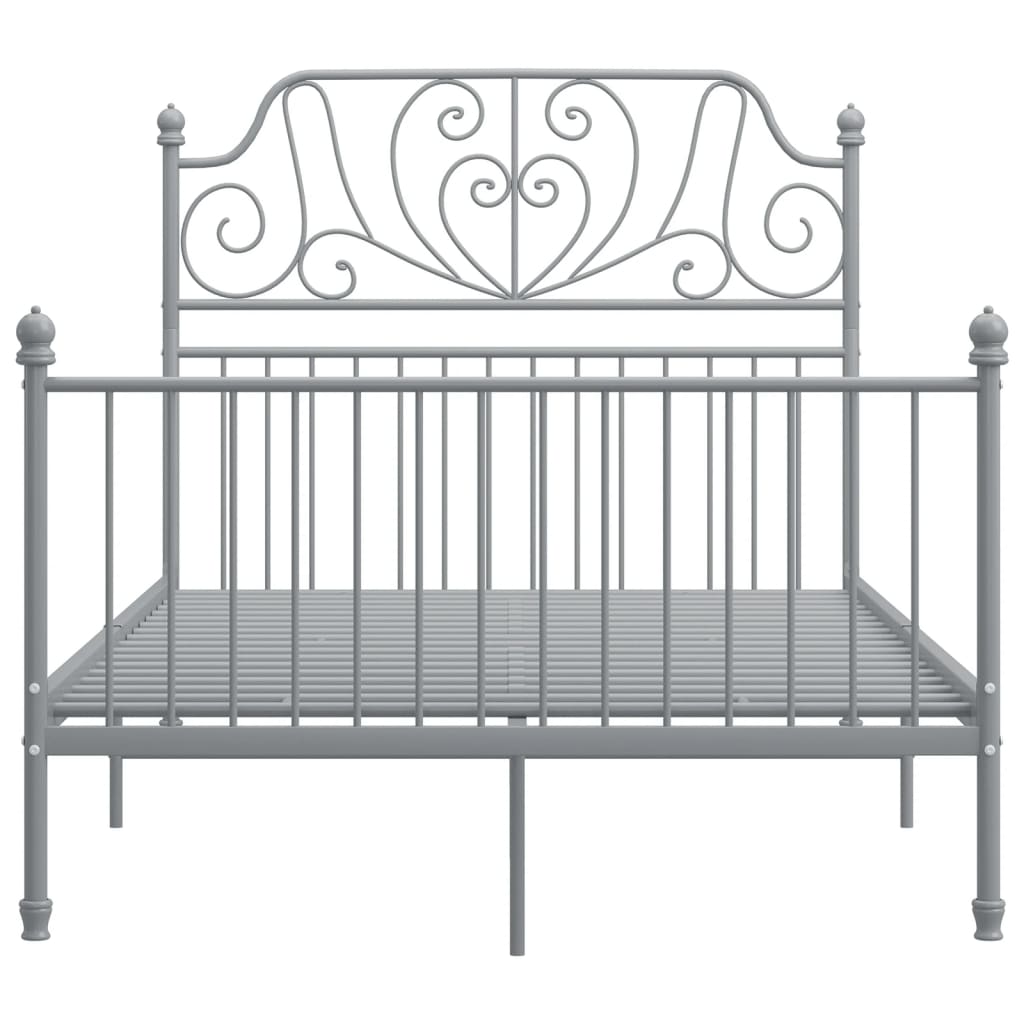 Cadre de lit sans matelas gris métal 120x200 cm - XIOS
