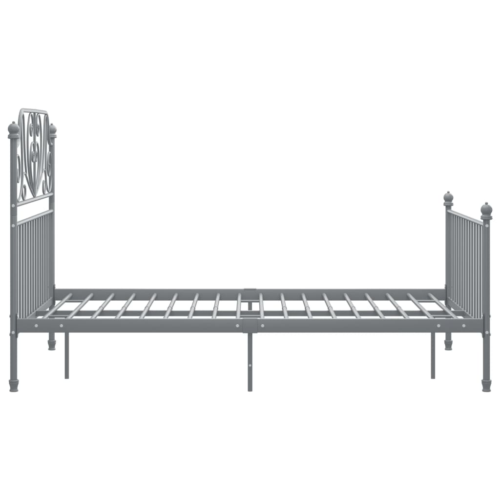 Cadre de lit sans matelas gris métal 120x200 cm - XIOS