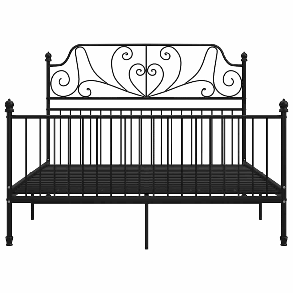 Cadre de lit sans matelas noir métal 160x200 cm - XIOS