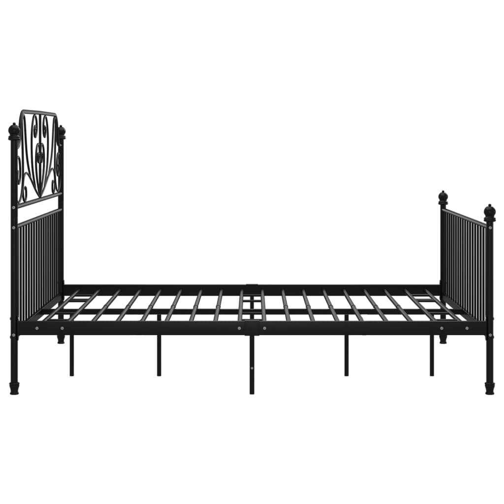 Cadre de lit sans matelas noir métal 160x200 cm - XIOS