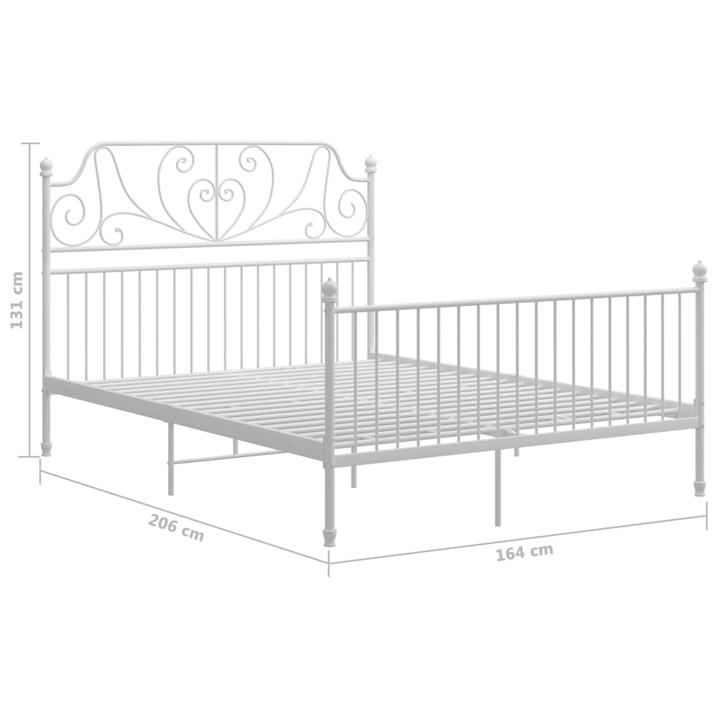 Cadre de lit et tête de lit sans matelas blanc 160x200 cm métal - XIOS