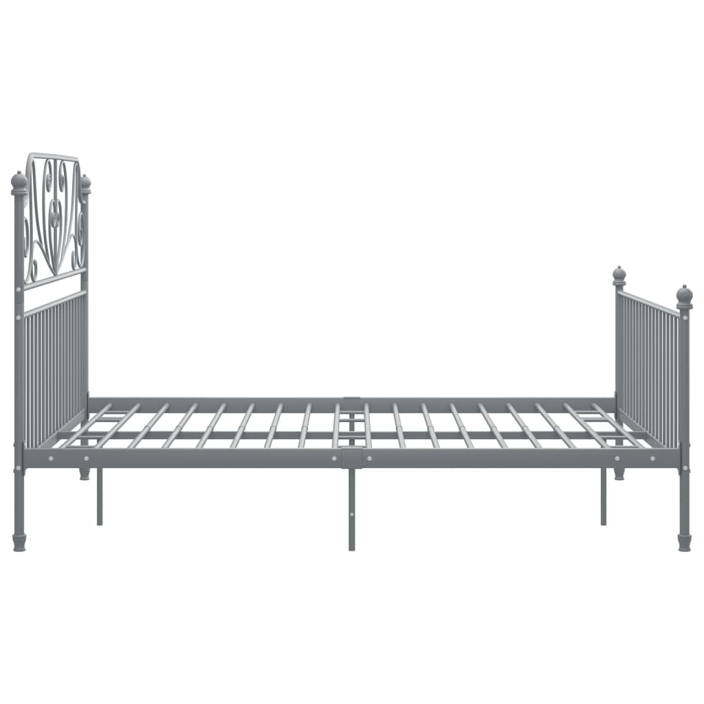 Cadre de lit sans matelas gris métal 160x200 cm - XIOS