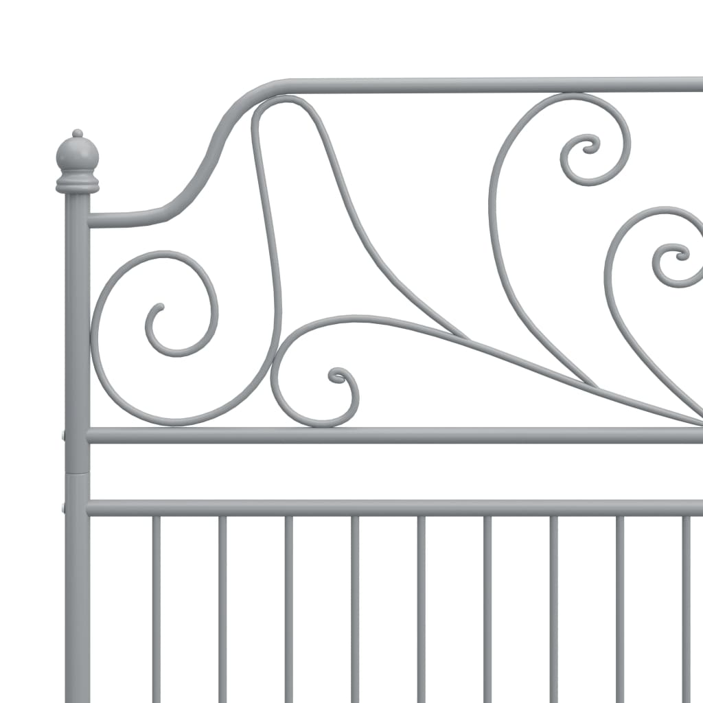 Cadre de lit sans matelas gris métal 160x200 cm - XIOS