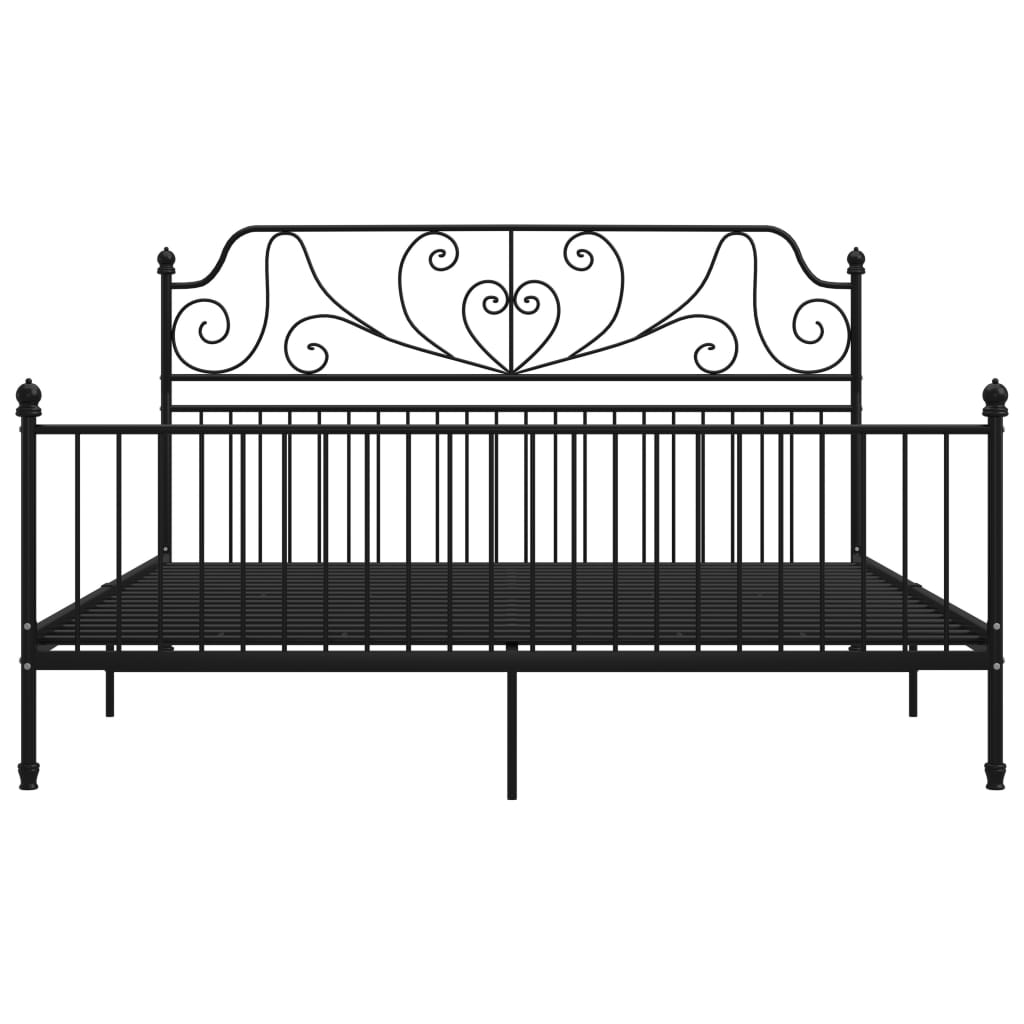 Cadre de lit sans matelas noir métal 180x200 cm - XIOS