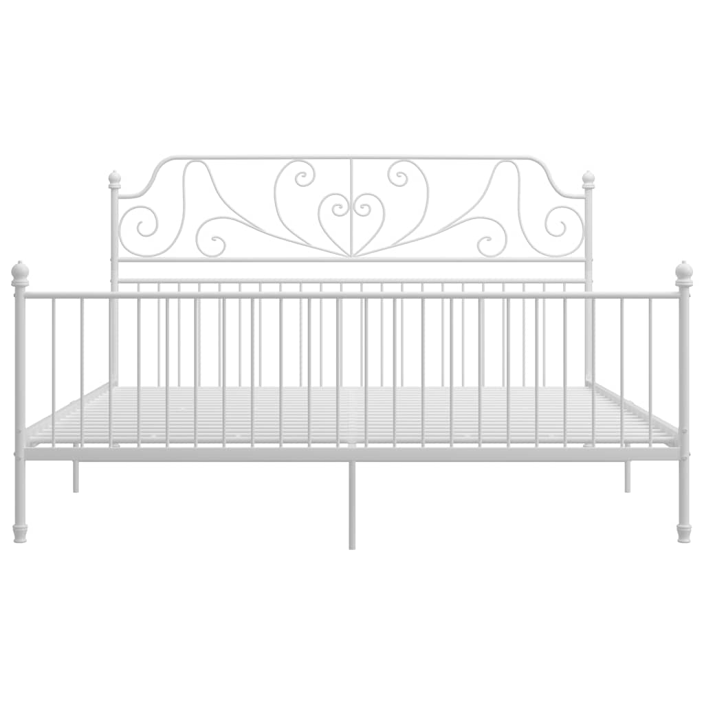 Cadre de lit sans matelas blanc métal 180x200 cm - XIOS