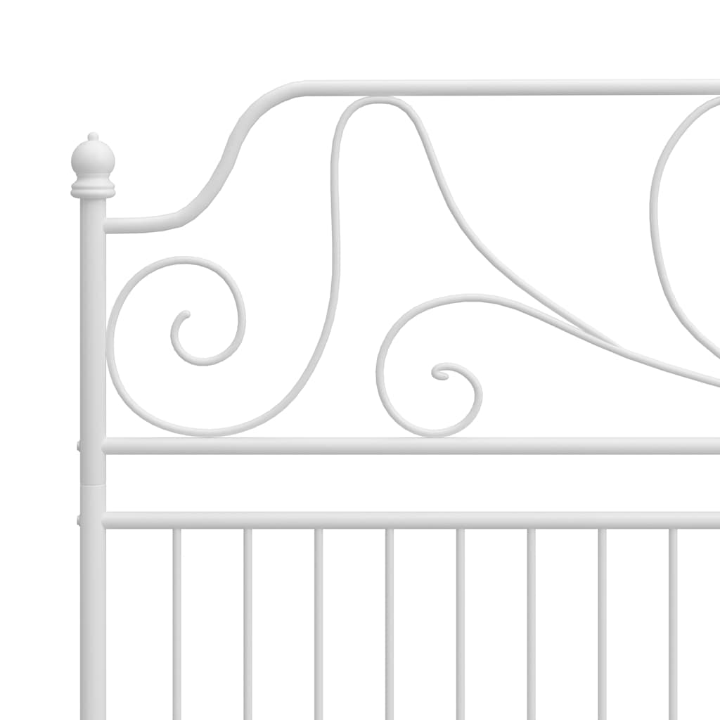 Cadre de lit sans matelas blanc métal 180x200 cm - XIOS