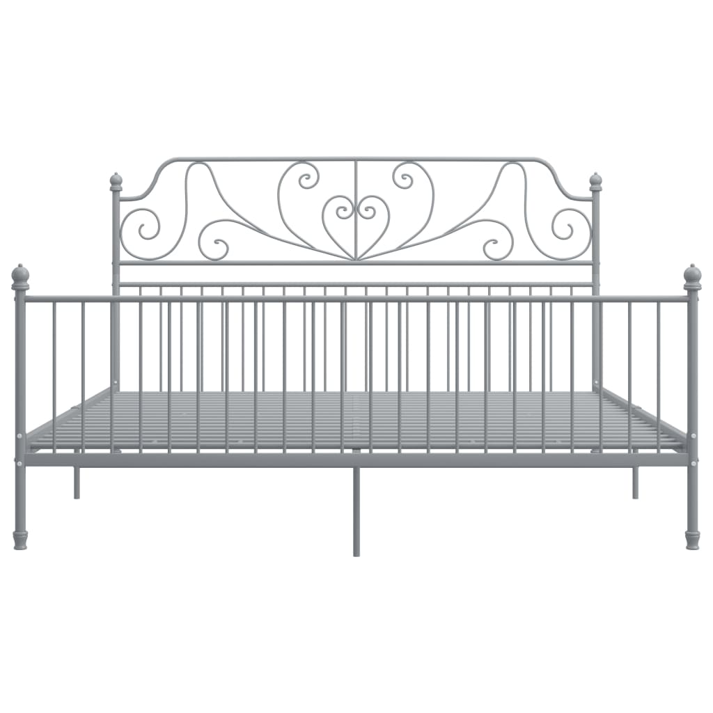 Cadre de lit sans matelas gris métal 200x200 cm - XIOS