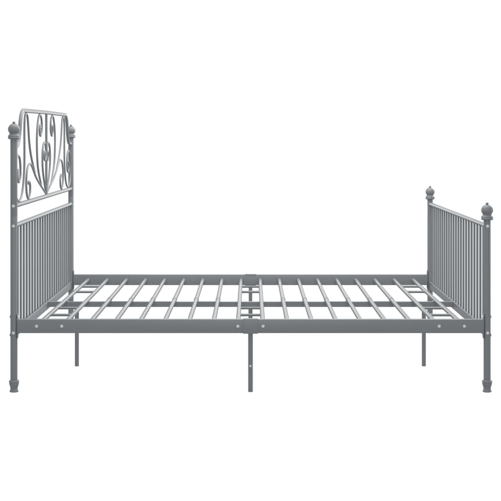 Cadre de lit sans matelas gris métal 200x200 cm - XIOS
