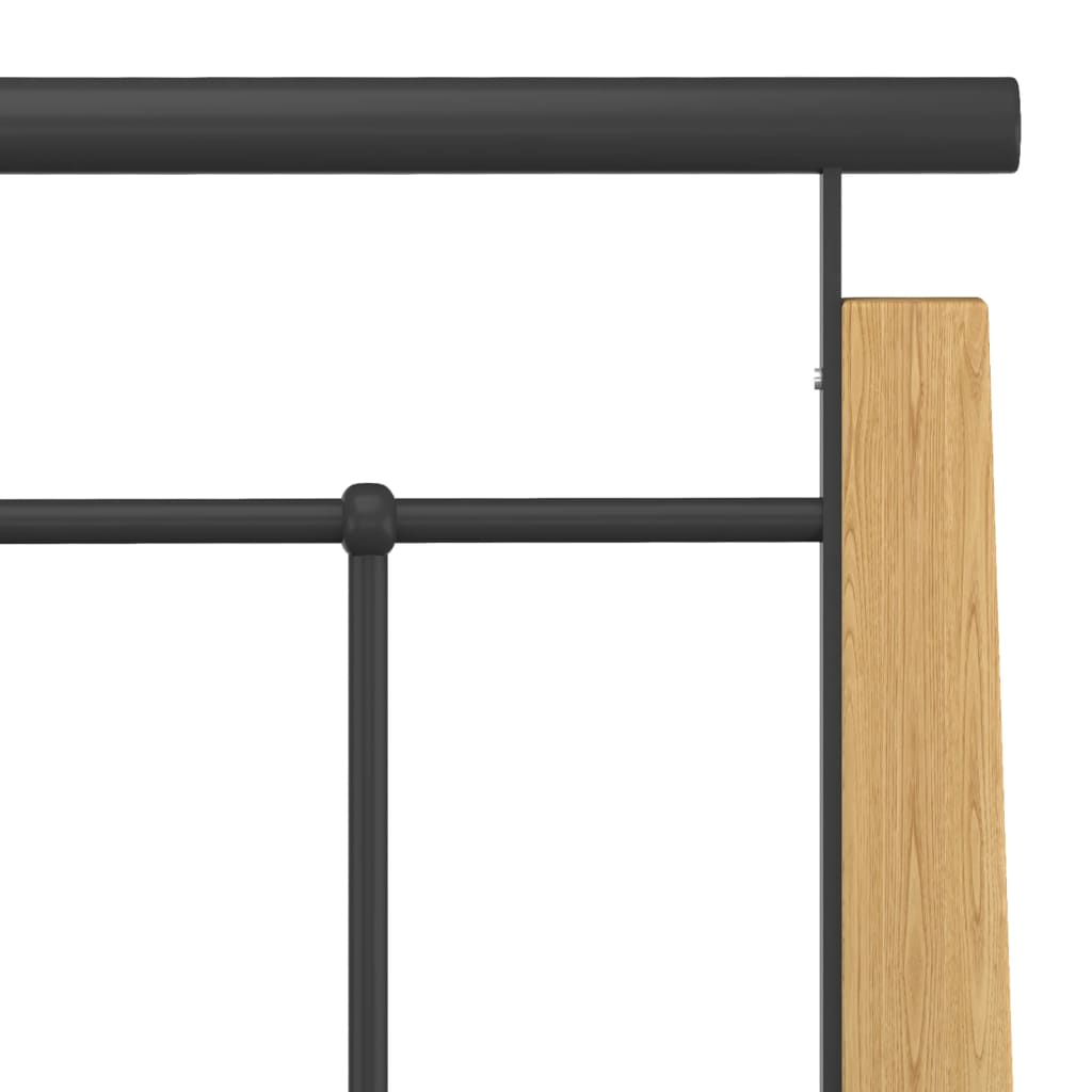 Cadre de lit sans matelas métal bois de chêne massif 100x200 cm - XIOS