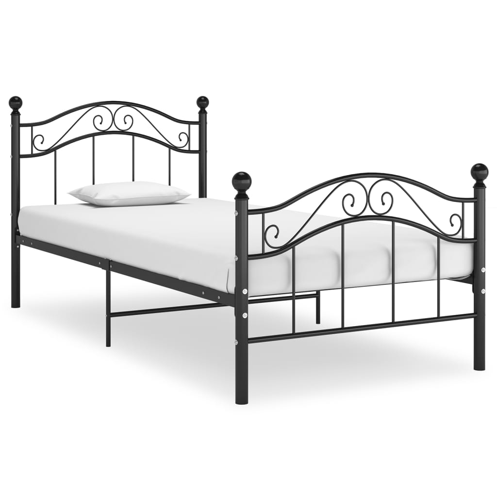 Cadre de lit sans matelas noir métal 90x200 cm - XIOS