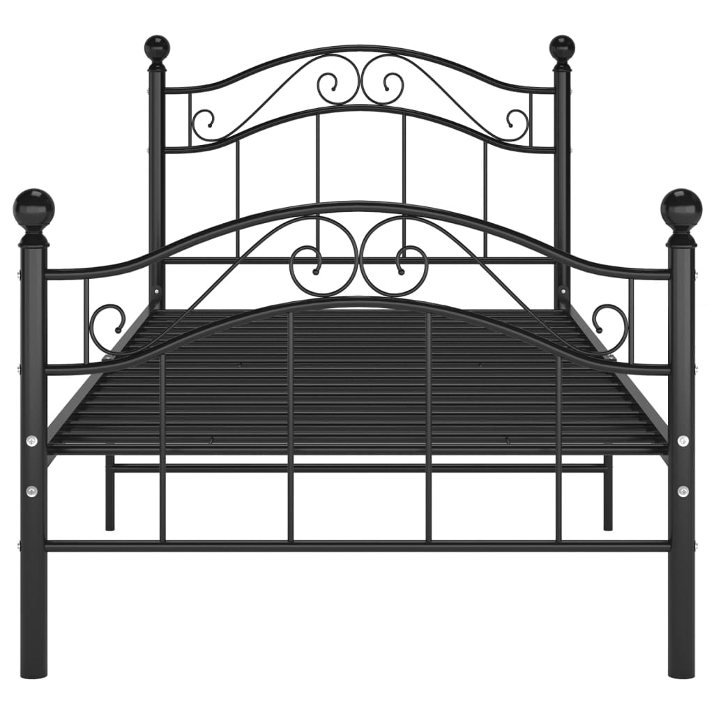 Cadre de lit sans matelas noir métal 90x200 cm - XIOS