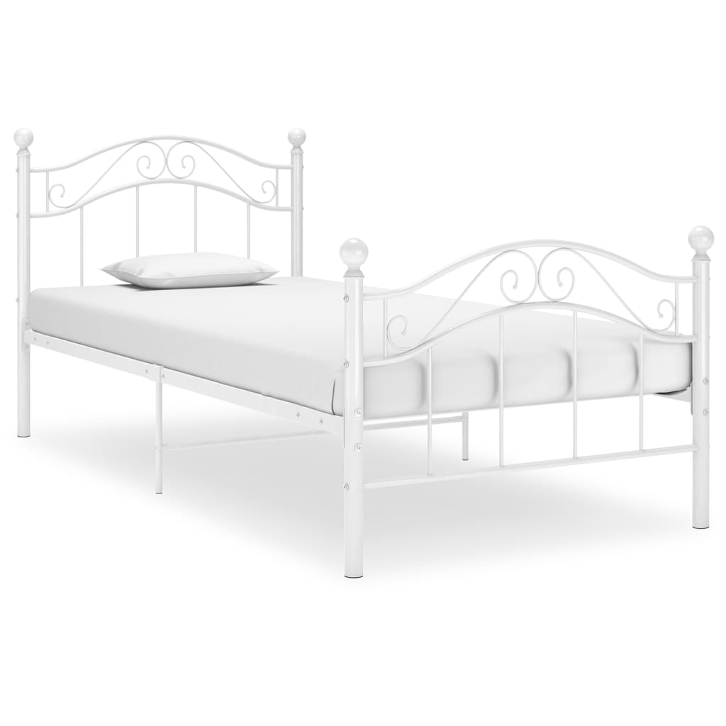 Cadre de lit sans matelas blanc métal 90x200 cm - XIOS