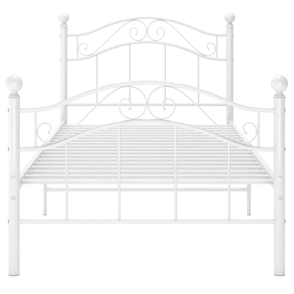 Cadre de lit sans matelas blanc métal 90x200 cm - XIOS