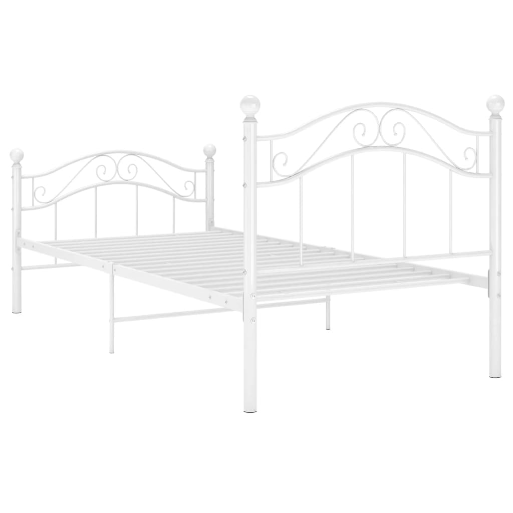 Cadre de lit sans matelas blanc métal 90x200 cm - XIOS