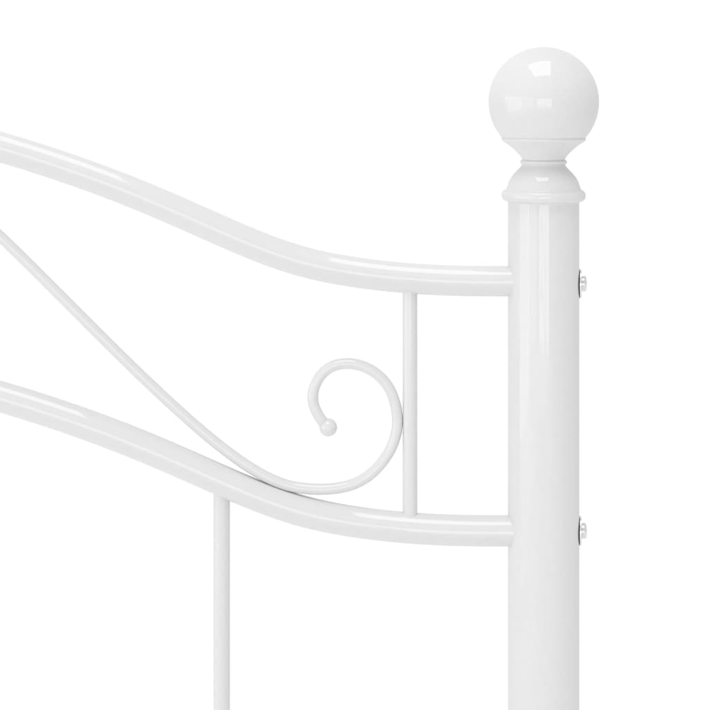 Cadre de lit sans matelas blanc métal 90x200 cm - XIOS