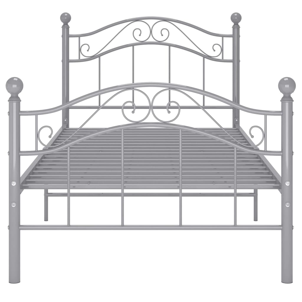 Cadre de lit sans matelas gris métal 90x200 cm - XIOS