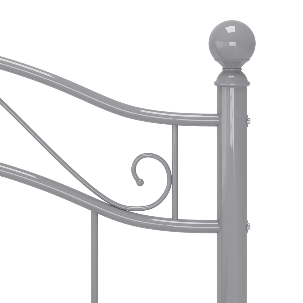 Cadre de lit sans matelas gris métal 90x200 cm - XIOS