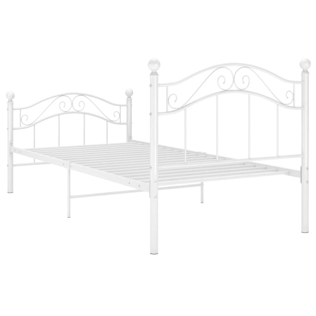 Cadre de lit sans matelas blanc métal 100x200 cm - XIOS