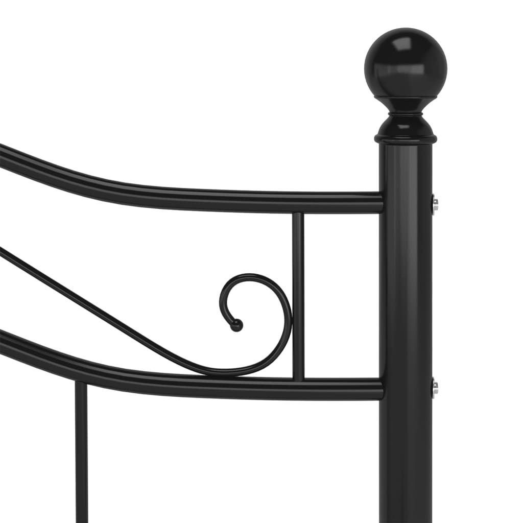Cadre de lit sans matelas noir métal 120x200 cm - XIOS