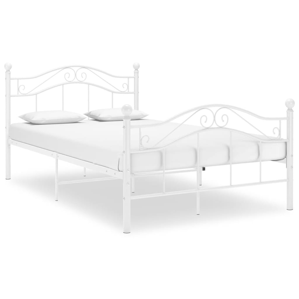 Cadre de lit sans matelas blanc métal 120x200 cm - XIOS