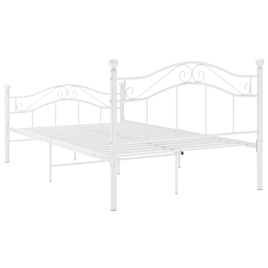 Cadre de lit sans matelas blanc métal 120x200 cm - XIOS
