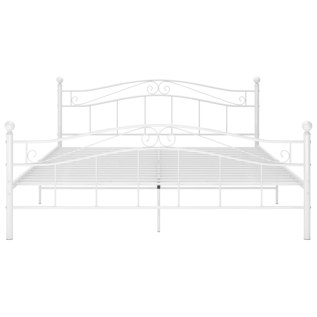 Cadre de lit sans matelas blanc métal 140x200 cm - XIOS
