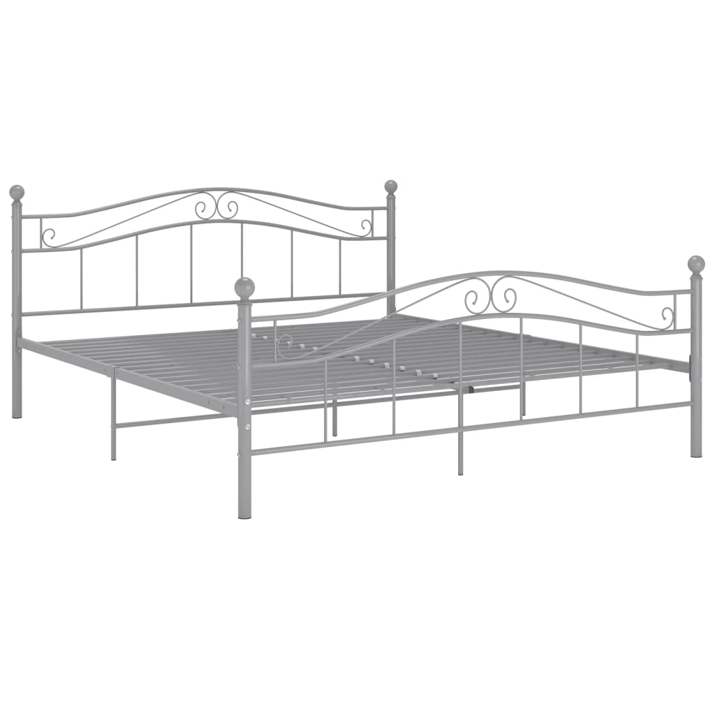 Cadre de lit sans matelas gris métal 140x200 cm - XIOS