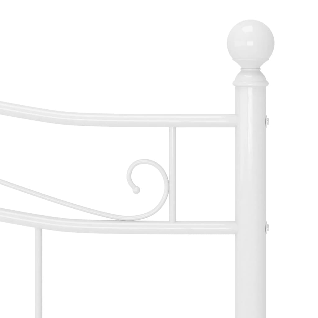 Cadre de lit sans matelas blanc métal 160x200 cm - XIOS
