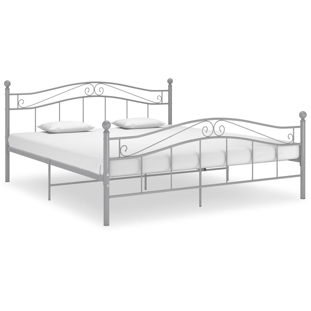 Cadre de lit sans matelas gris métal 160x200 cm - XIOS